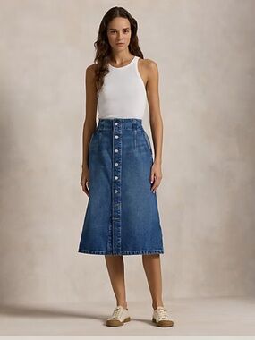 Polo Ralph Lauren Midi Denim Skirt